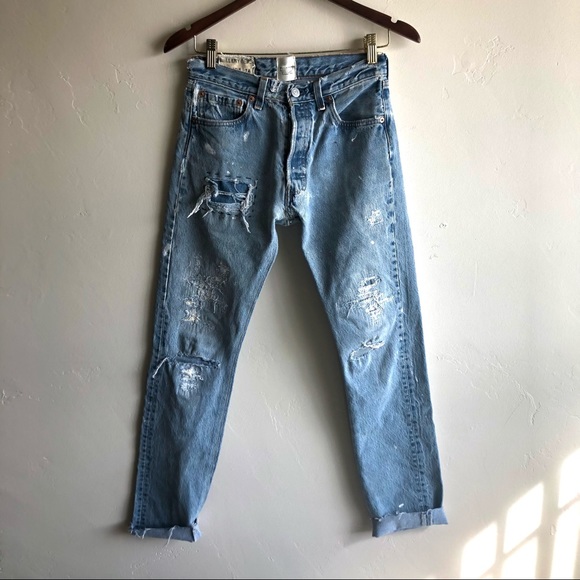 Gallery Dept Denim - Rare Gallery Dept Indiana Distressed Levi’s Blue Jeans